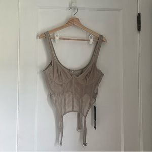 White Fox Enlighten Me Bustier Taupe Size Large